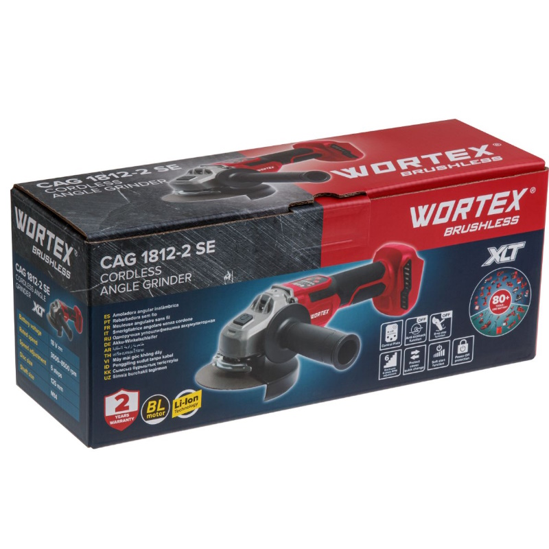 Угловая шлифмашина (болгарка) аккумуляторная Wortex CAG 1812-2 SE XLT SOLO 1334918, 125 мм, 18 В, без АКБ и ЗУ, плавный пуск, регулировка оборотов в Угличе