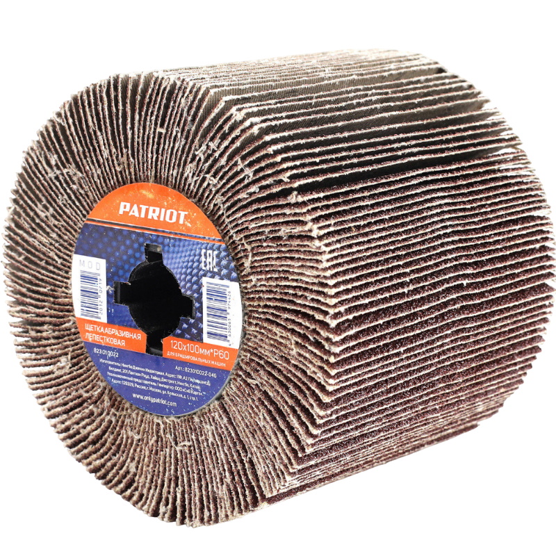 Щетка Patriot абразивная лепестковая для брашировальных машин 823010022 120х100 мм Р60 1449₽