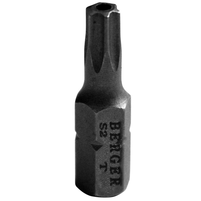 Биты Berger BG2392, магнитные, c отверстием, Torx25H, 25 мм, 2 шт., S2 в Переславле