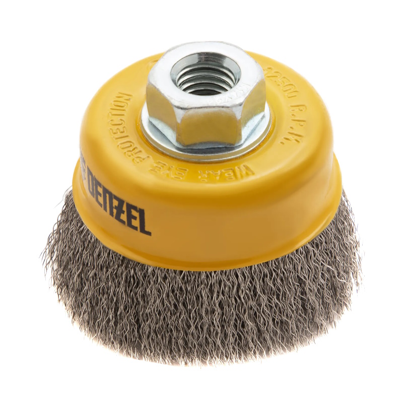 Щетка для УШМ Denzel 746043 75 мм М14 чашка витая нержавеющая проволока 03 мм 348₽