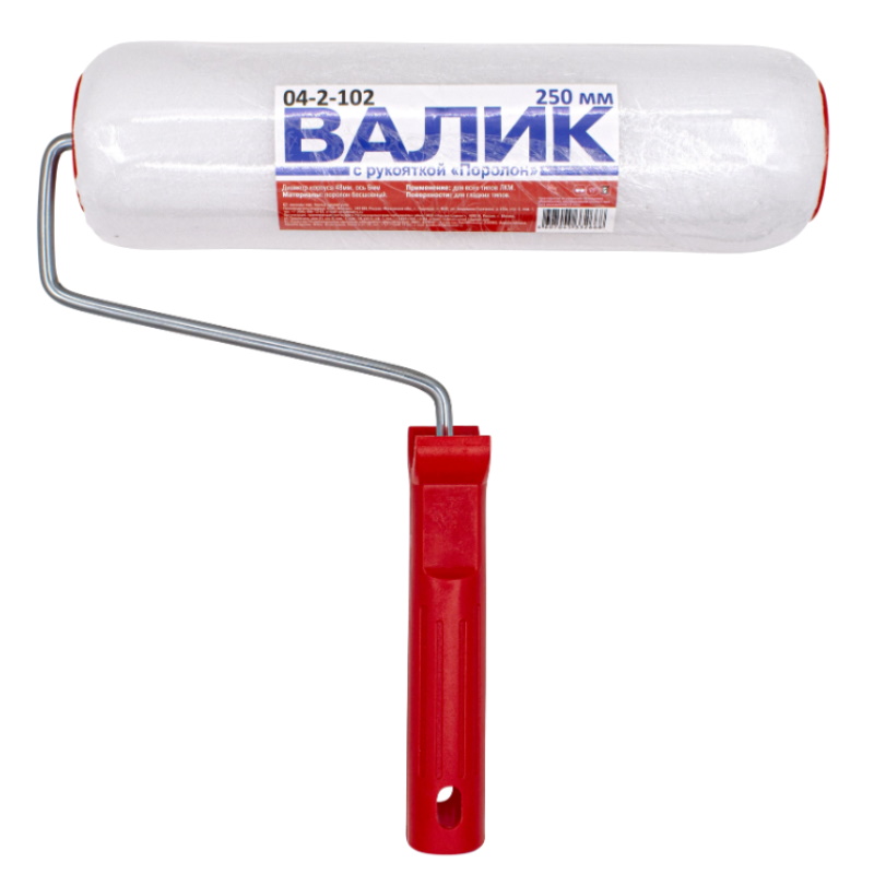 Валик малярный РемоКолор "Поролон" 04-2-102, с рукояткой, ось 6 мм, D 48 мм, 250 мм в Туле