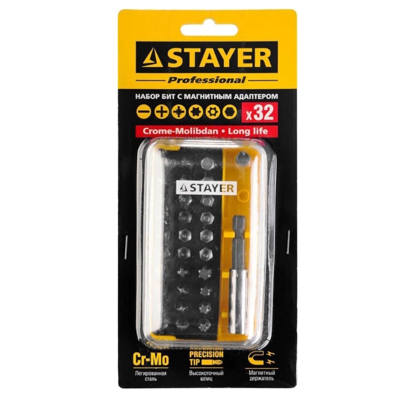 Набор бит Stayer "PROFI" 26135-H32, Cr-Mo, в компактном боксе, 32 предмета  в Переславле