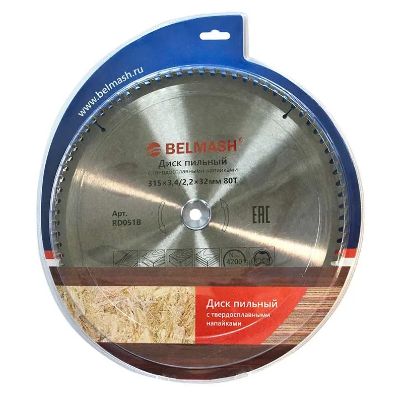 Диск пильный по ламинату Belmash 80Т, 315х3,4/2,2х32мм