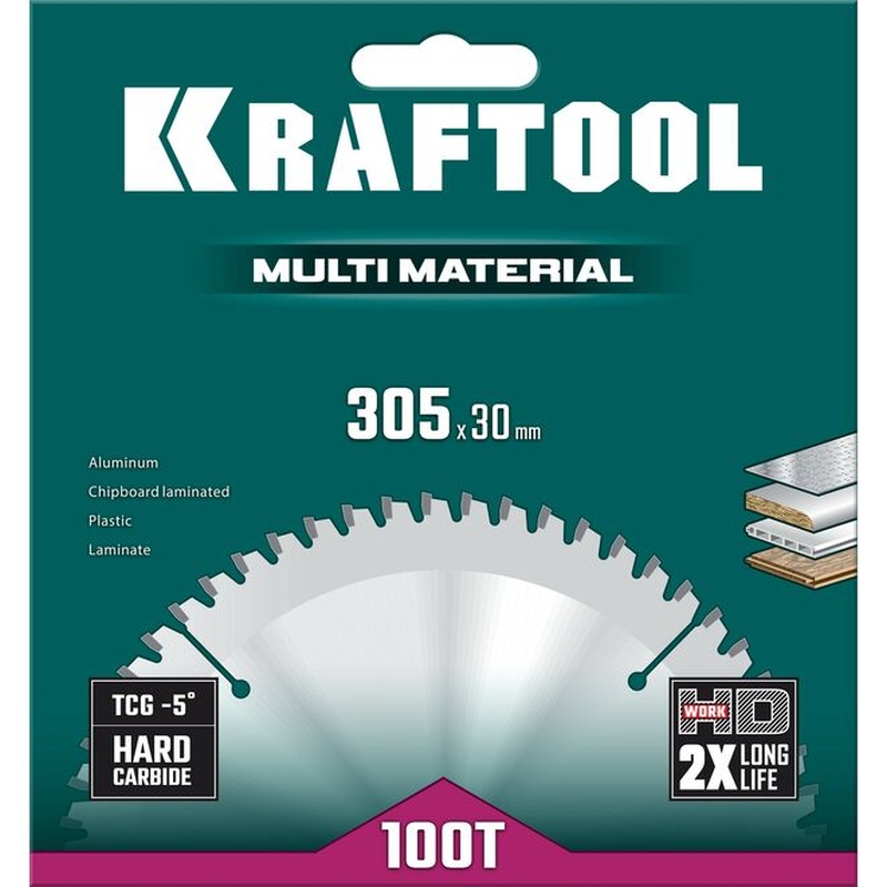 Пильный диск по алюминию Kraftool Multi Material 36953-305-30, 305 х 30 мм, 100Т в Иваново