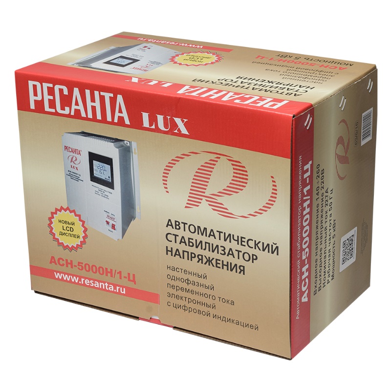 Однофазный стабилизатор напряжения Ресанта АСН-5000Н/1-Ц LUX 63/6/16 с байпасом (5000W, для сети 50Гц) в Иваново