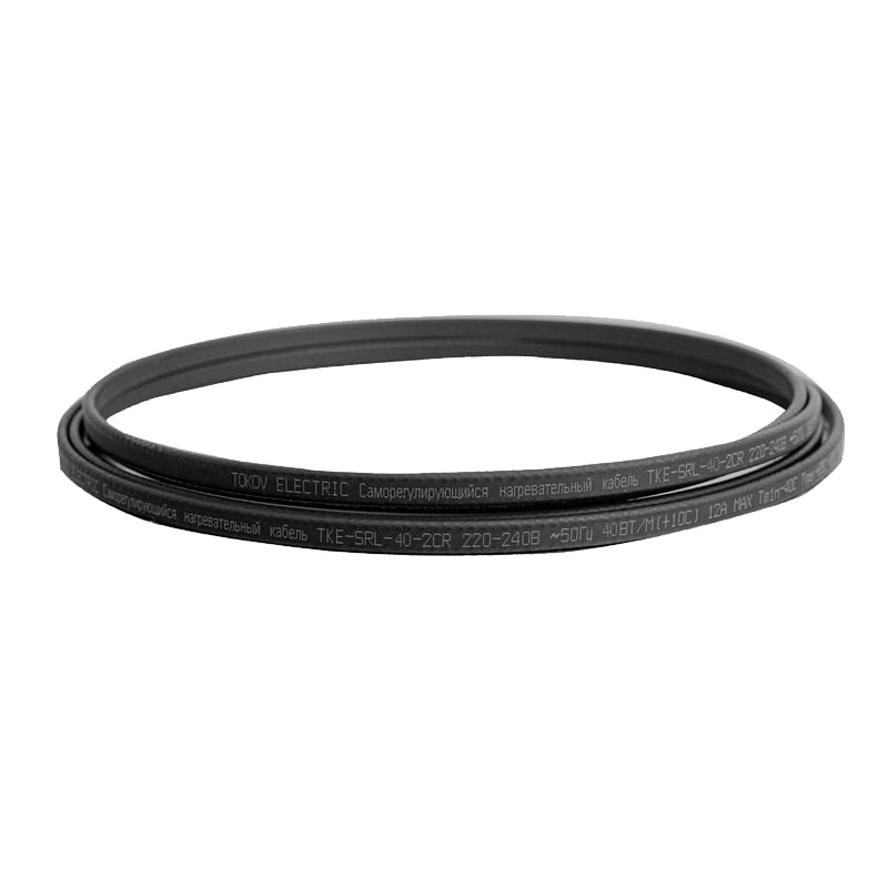 Кабель нагревательный саморегулирующегося кабеля Tokov electric TKE-SRL-40-2CR 1775986, 40Вт/м с экраном 16 AWG термопласт в Александрове