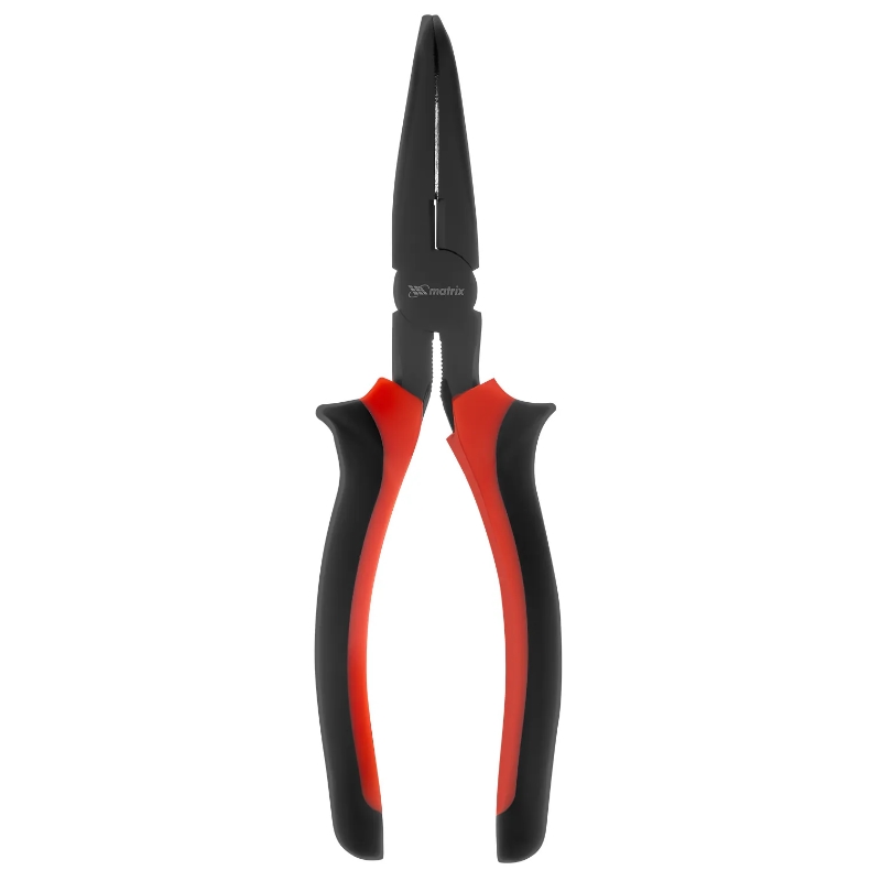 Длинногубцы Matrix Black Nickel 17462, 200 мм, изогнутые, двухкомпонентные рукоятки