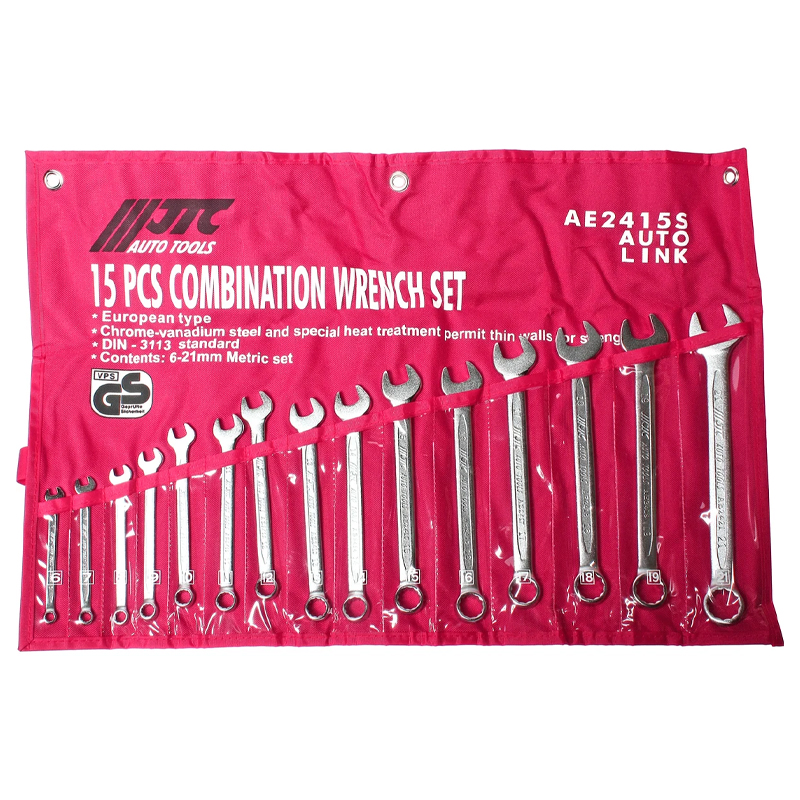 Набор ключей комбинированных JTC JTC-AE2415S 6-21мм в планшете 15 предметов 5202₽