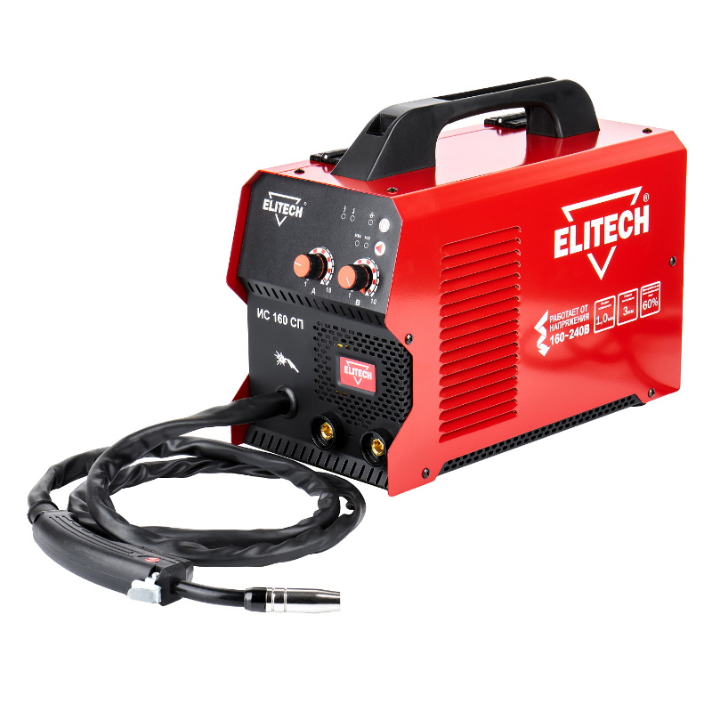 Инвертор Elitech ДМ ИС 160 СП 204753 MIGMAG 220В 41 кВт 30-160AMIG 20-160АMMA 11713₽