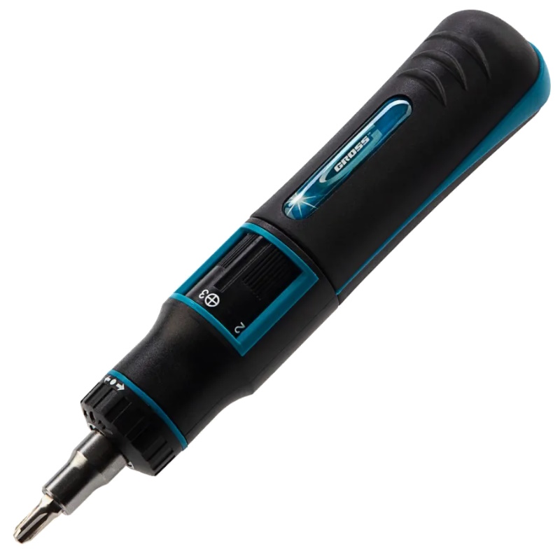 Отвертка-реверс + револ. механизм + биты Gross 11601, 11 пред., PH + SL + Torx + Hex, S2, 2к рукоятка