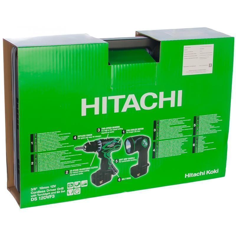 Аккумуляторная дрель-шуруповерт Hitachi DS12DVF3, фонарь в Угличе