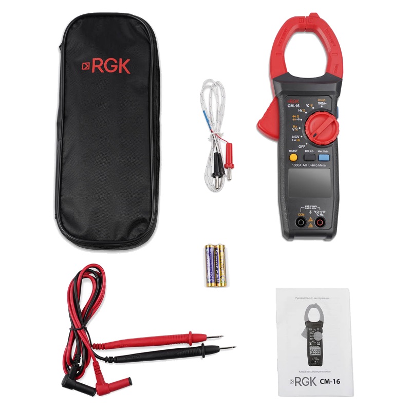 Клещи токоизмерительные RGK CM-16 755122 (постоянный и переменный ток; емкость, сопротивление) в Муроме