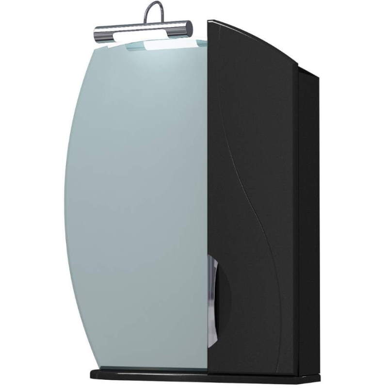 Шкаф-зеркало Альбатрос Гротеск 60С, черный глянец