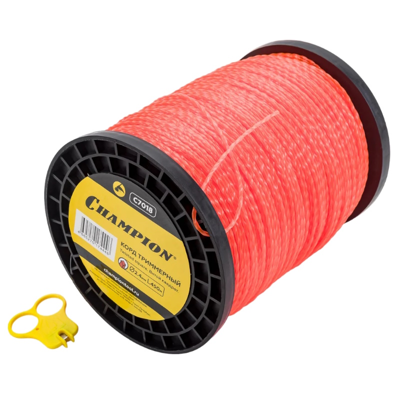 Корд триммерный Champion Twisted Square C7018, 2.4мм*450м, витой квадрат в Переславле