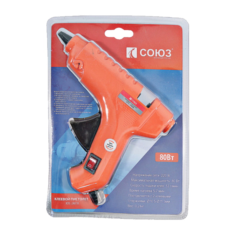 Пистолет клеевой Союз КПС-2481В 80 Вт 587₽