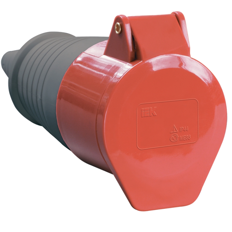 Розетка переносная IEK ССИ-225 PSR22-032-5, 32А-6ч 380В 3P+PE+N IP44 в Угличе
