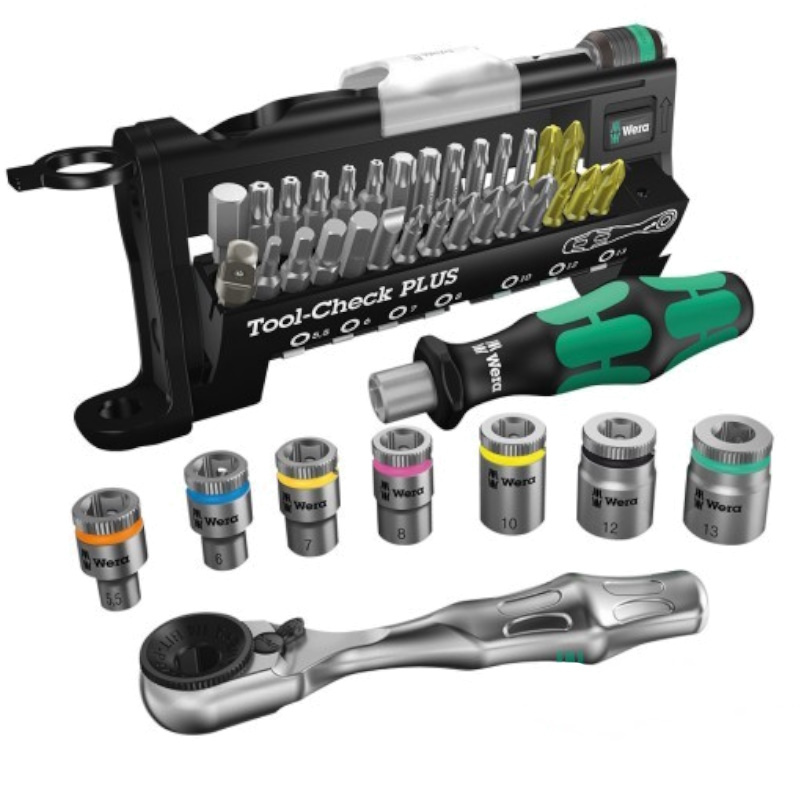 Набор бит и головок Wera Tool-Check PLUS WE-056490, с трещоткой и отвёрткой-битодержателем , 39 пр.  в Костроме