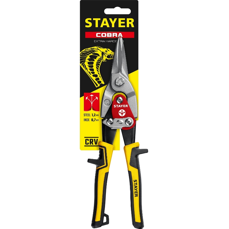Ножницы по металлу Stayer 23055-S (прямой тип, длина 250 мм, двухкомпонентный материал рукояток) во Владимире