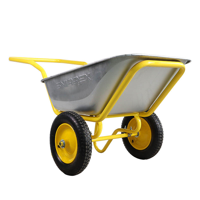 Тачка строительная 2-х колесная Snirrex LUX 43.110.260, 110 л, грузоподъемность 260 кг, 3.25-8/25