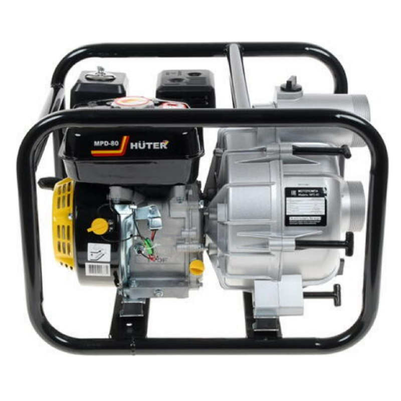 Бензиновая мотопомпа Huter MPD-80 OHV 70/11/4 для дренажа вод из канализации (допустимый диаметр частиц 5мм)