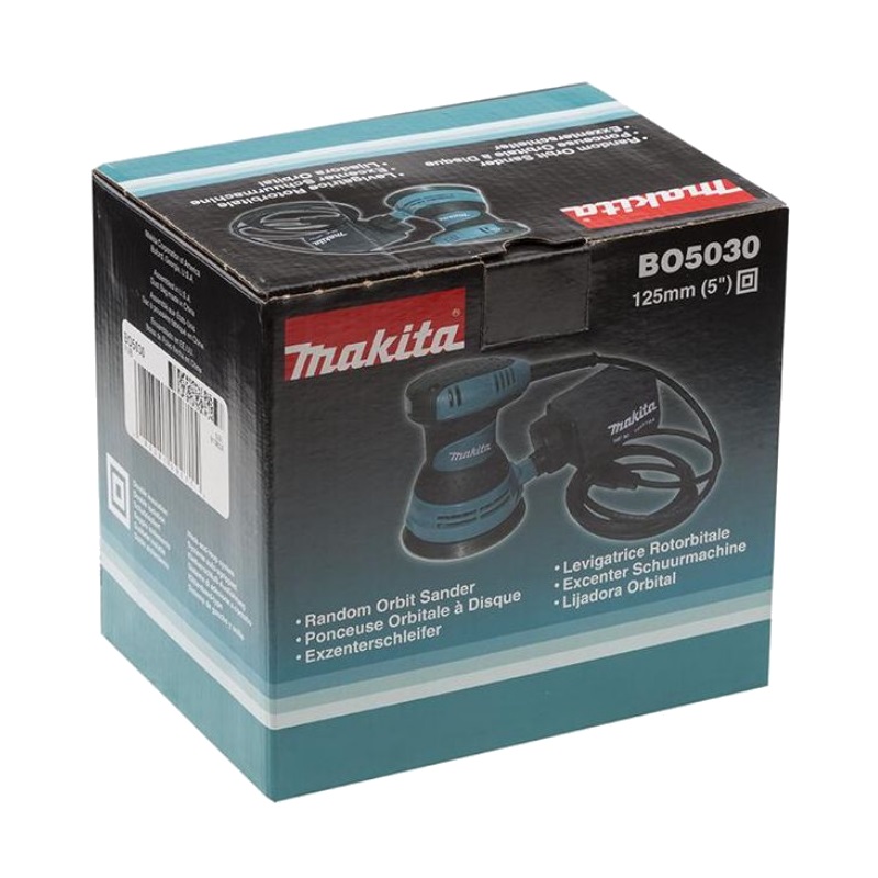 Эксцентриковая шлифмашина по дереву Makita BO5030 (электрическая, вес 1,3 кг, работа с пылесосом, диск 125 мм)