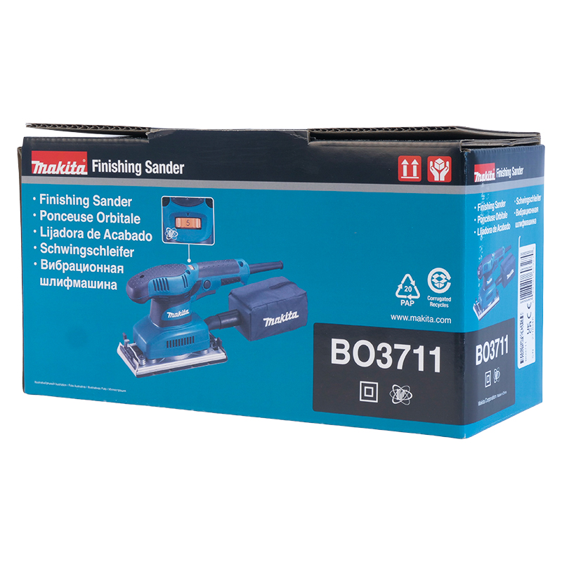 Вибрационная шлифмашина Makita BO3711 (190 Вт, размер подошвы 185x93, питание от розетки, амплитуда 2 мм) во Владимире