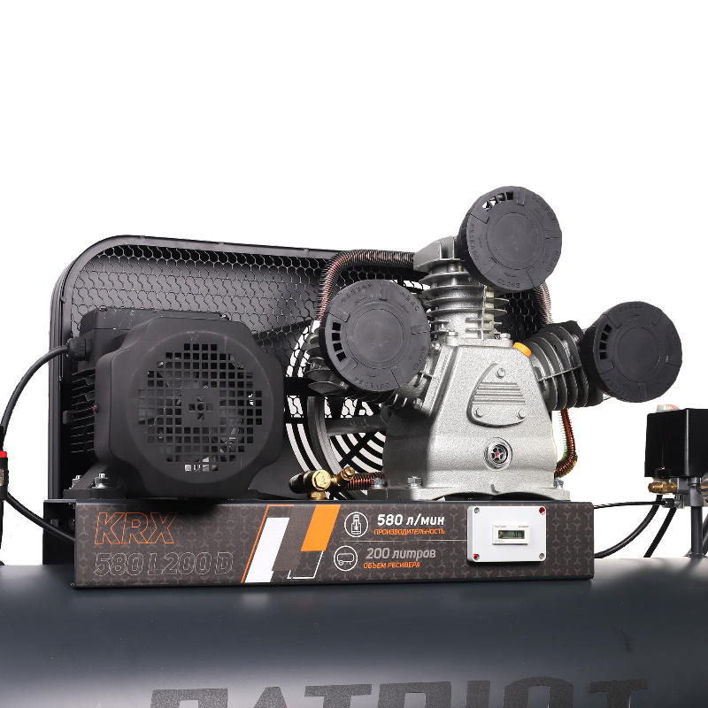 Компрессор Patriot KRX 580 L200 D 545302335, поршневой, ременной, масляный, 580 л/мин, 200 л, 10 бар, 3 кВт, 400 В в Ярославле