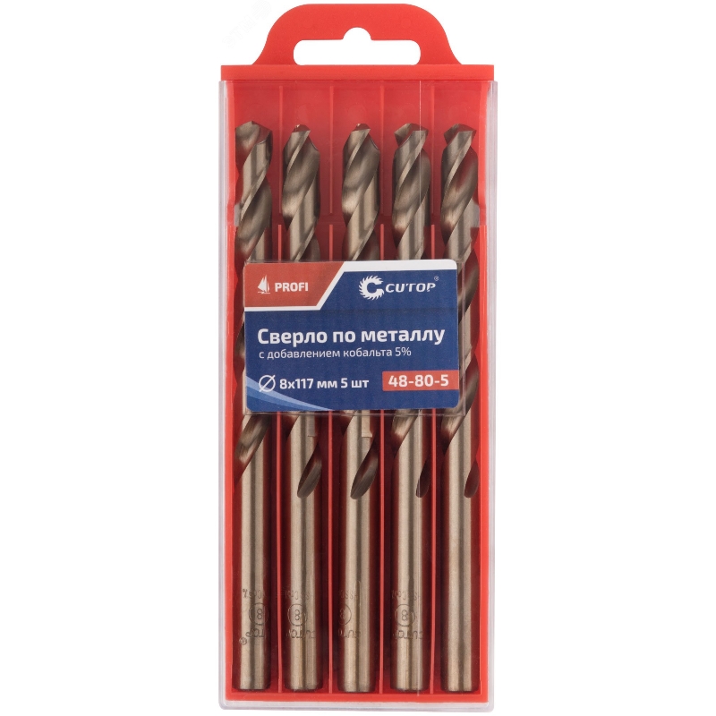 Сверло по металлу Cutop 48-80-5, Profi с кобальтом 5%, 8 x 117 мм (5 шт) в Угличе