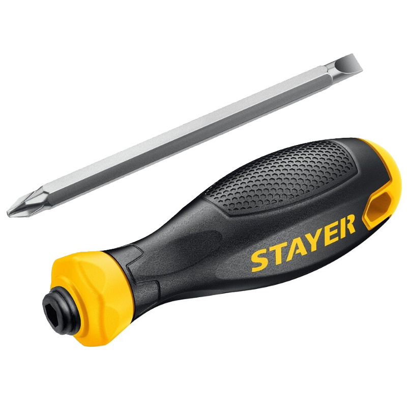 Отвертка переставная Stayer Hercules 2512_z02, 2-in-1 PH2/SL6, 80 мм в Костроме