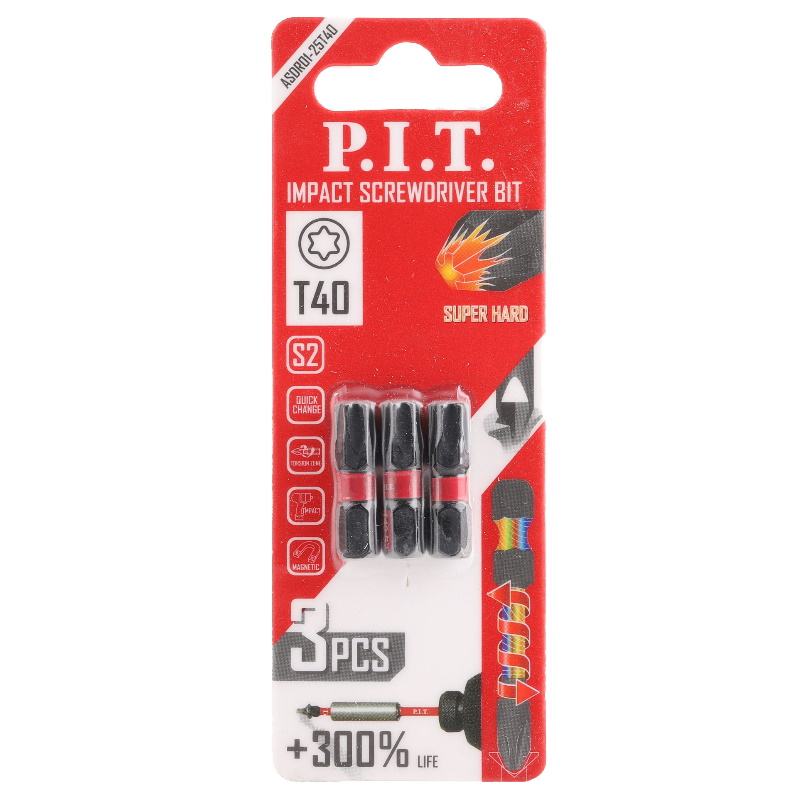 Биты ударные P.I.T. ASDR01-25T40, T40x25 мм, 3 шт. в Иваново