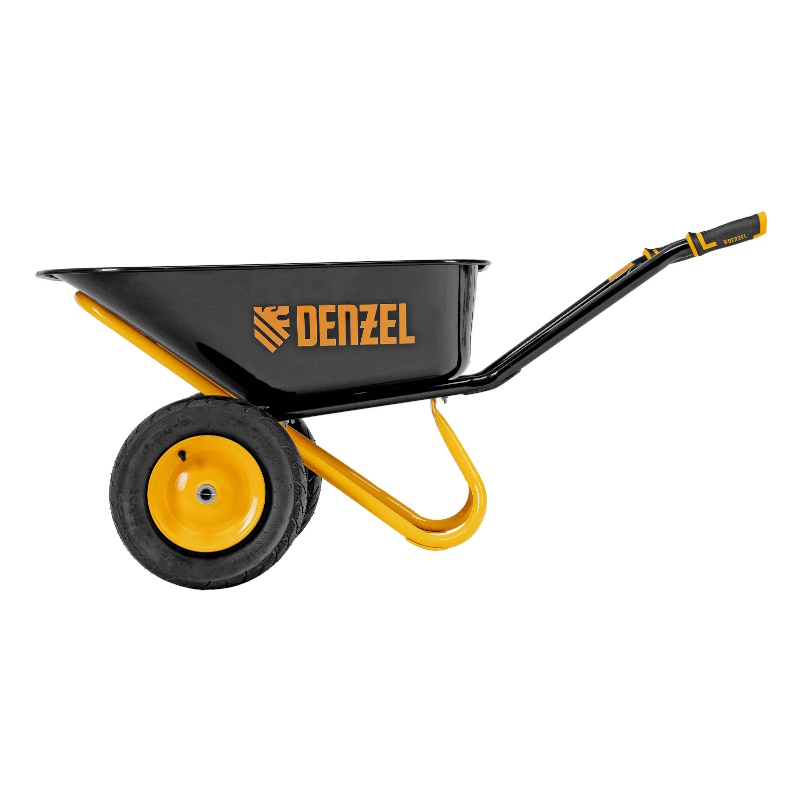 Тачка строительная Denzel 689365, усиленная, объем 120 л, 350 кг, двухколесная, колесо 16х4.00-8