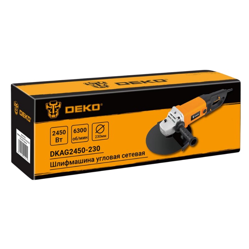 Шлифмашина угловая сетевая Deko DKAG2450-230 063-4328