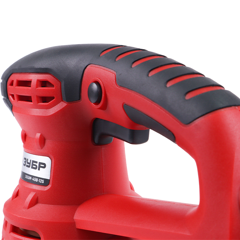 Орбитально-шлифовальная машина по дереву Зубр ЗОШМ-450-125 (работа с пылесосом, вес 2 кг)