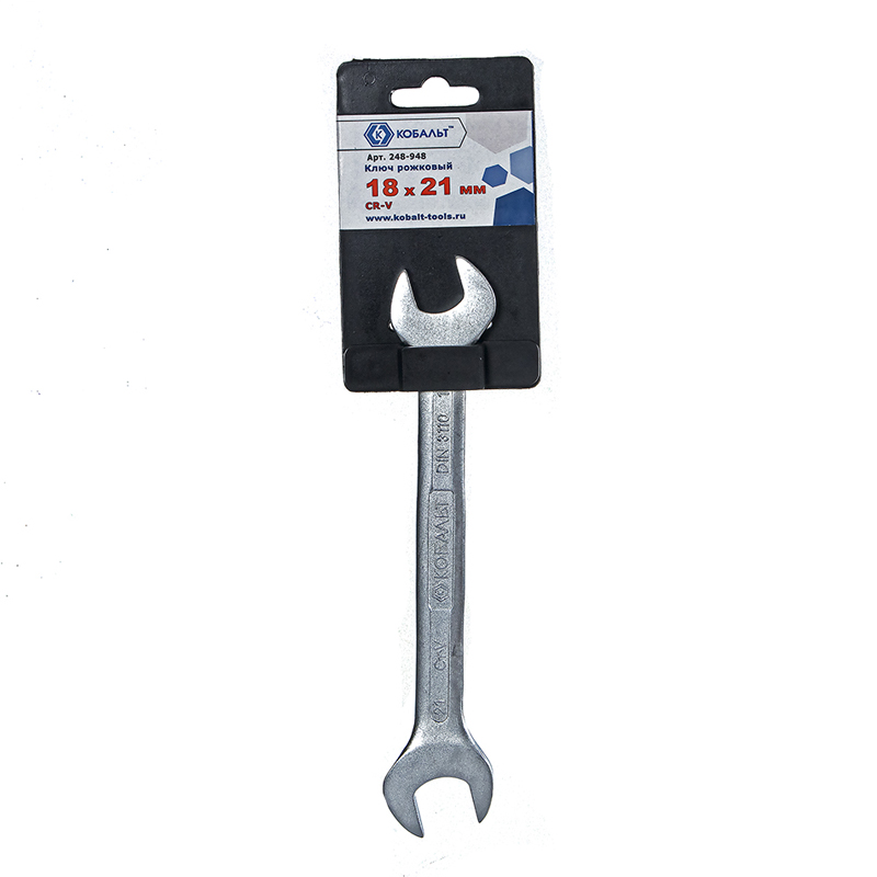 Ключ рожковый Кобальт 248-948 18 x 21 мм Cr-V 408₽