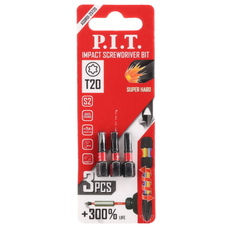 Биты ударные P.I.T. ASDR01-25T20, T20x25 мм, 3 шт. в Угличе