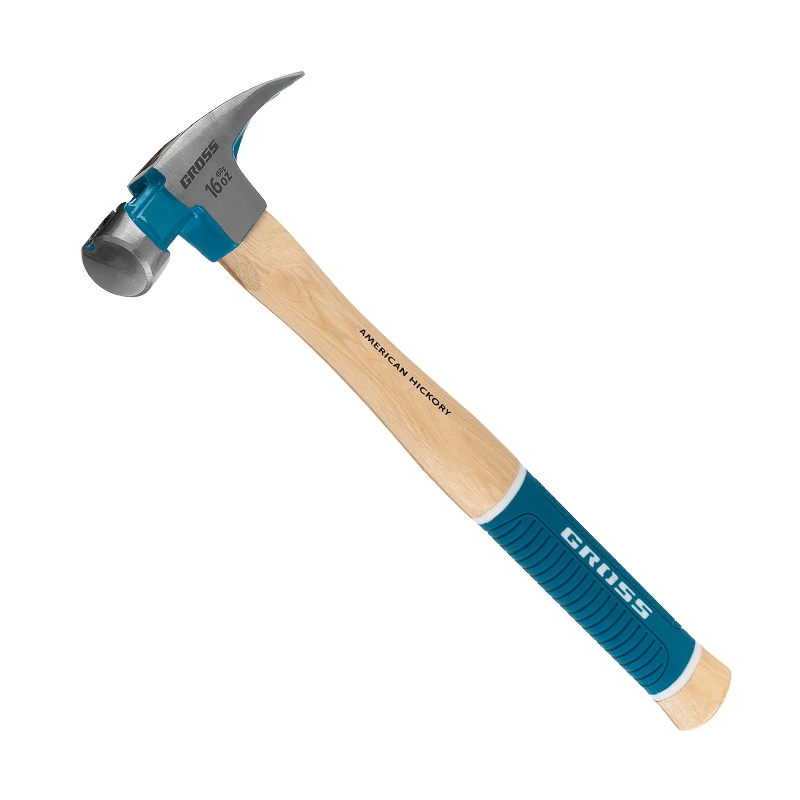 Молоток-гвоздодер Gross AMERICAN HICKORY 10418, 450 г, угол 75, магнит, обрезиненная рукоятка
