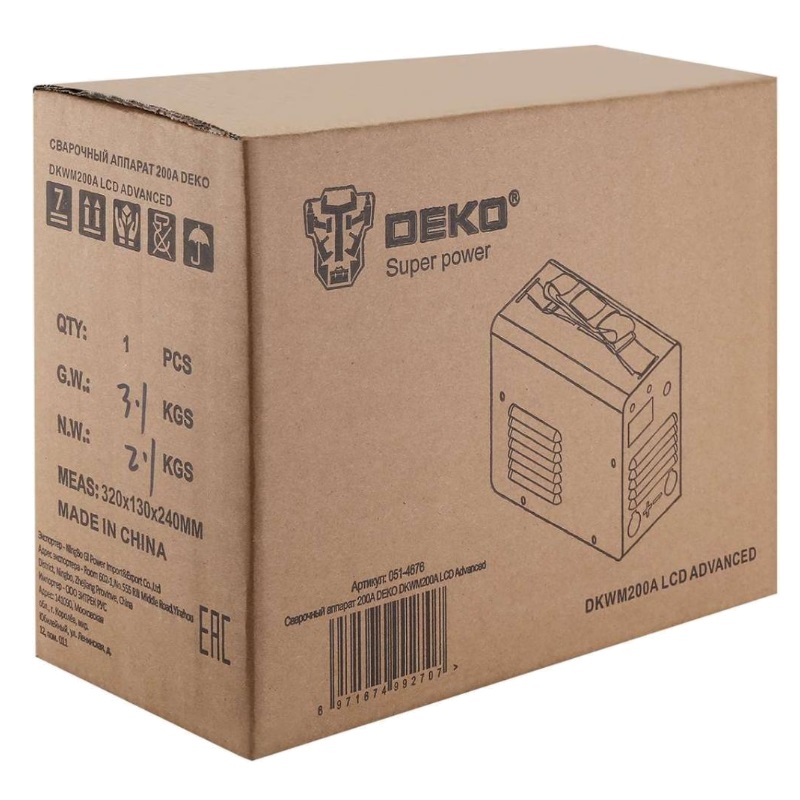 Набор для сварки Deko 051-4683, DKWM200A LCD Advanced, DKMC1, набор электродов в Иваново