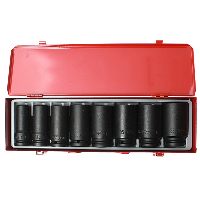 Набор головок торцевых JTC JTC-J608L, ударные, 6-гранные, 3/4", глубокие, 21-38 мм, в кейсе, 8 предметов в Череповце