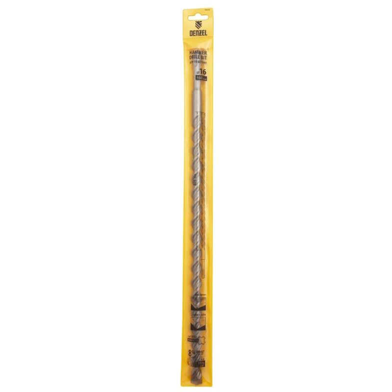 Бур по бетону Denzel 705040, двойная спираль, Cobalt W-tip, 16x460 мм, SDS PLUS