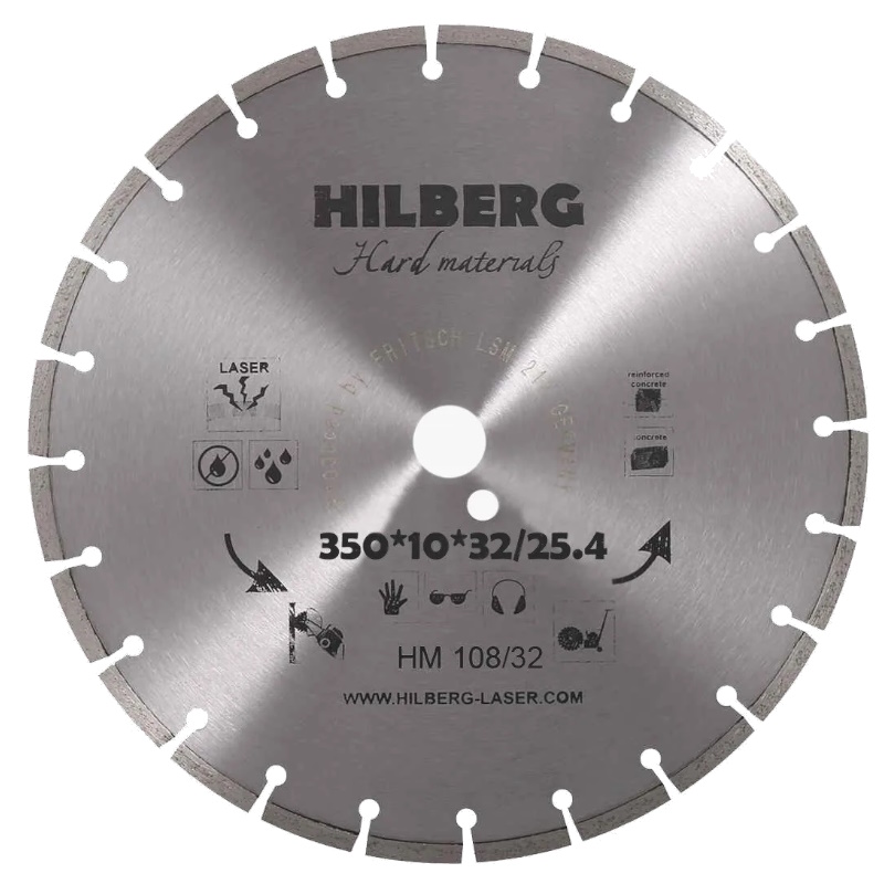 Диск алмазный отрезной Hilberg Hard Materials Лазер HM108/32, 350*32/25.4  в Кинешме