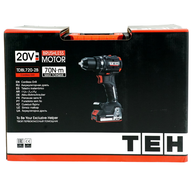Дрель аккумуляторная Teh TDBL720-2B, 20V в Угличе