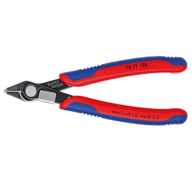 Бокорезы Knipex Electronic Super Knips KN-7871125, прецизионные, чернёные, зажим для проволоки, 125 мм, 2-комп ручки в Угличе