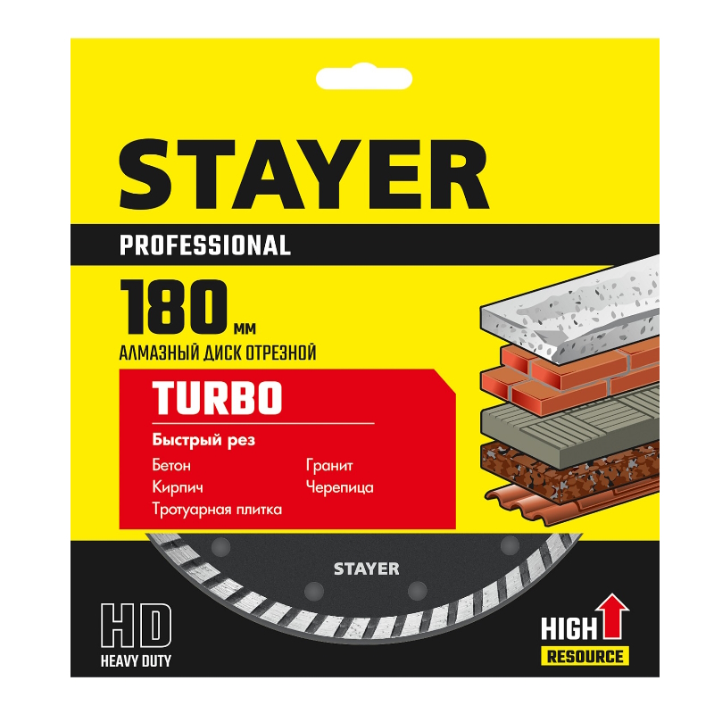 Круг отрезной алмазный для УШМ Stayer "PROFESSIONAL" 3662-180_z02 , сухая и влажная резка, 22,2х180мм в Ярославле
