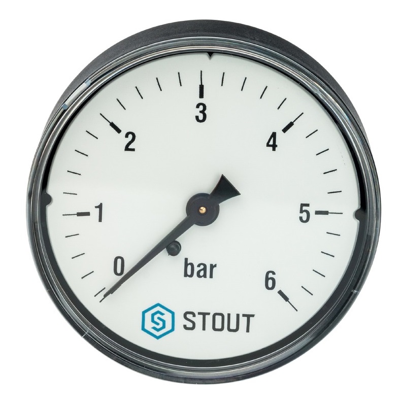 Аксиальный манометр Stout SIM-0009-630608 (Dn 63 мм)
