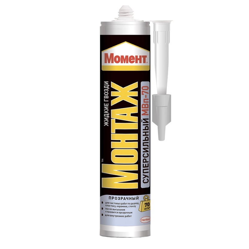 Клей универсальный Момент Монтаж Суперсильный Прозрачный МВп-70, 280 г