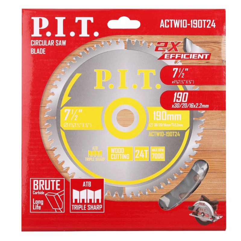 Диск пильный P.I.T. ACTW10-190T24, 190x30/20/16x2,2 мм, 24T в Угличе