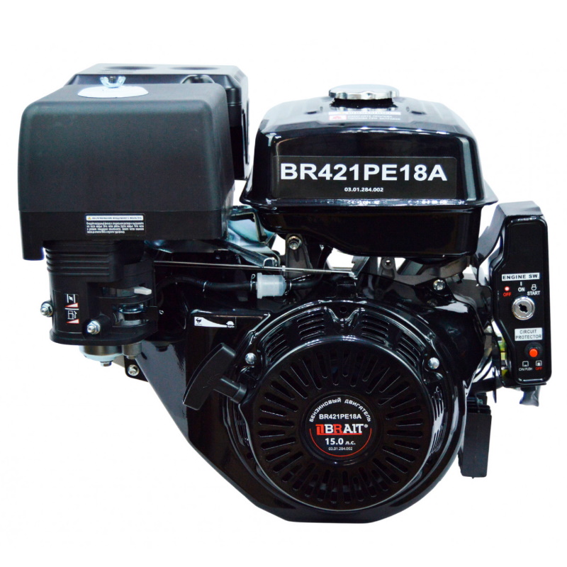 Двигатель бензиновый Brait BR421PE18A 03.01.284.002, 15 л.с., электрозапуск, с катушкой 18А, вал 25 мм в Кинешме