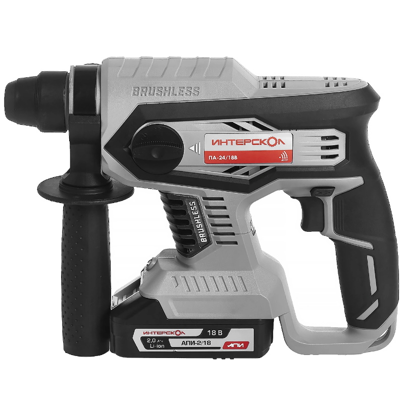 Перфоратор Интерскол ПА-24/18В 579.2.2.70, бесщеточный, Li-ion АПИ, кейс, 2 аккумулятора 2Ач, ЗУ, вес 2.6 кг, реверс