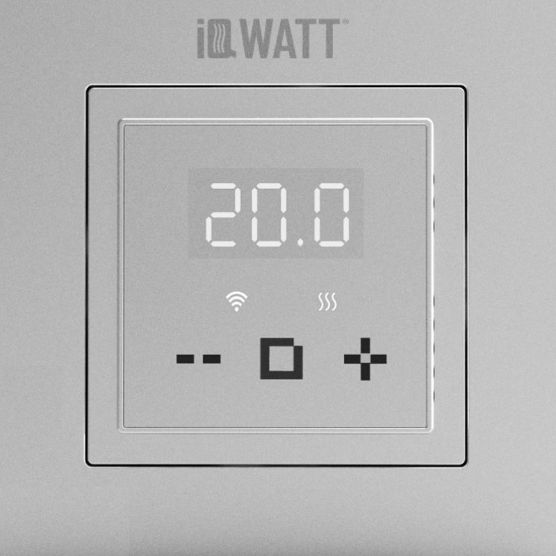Термостат электронный программируемый Iqwatt IQ THERMOSTAT D Wi-Fi 400428 серебристый металлик 8016₽