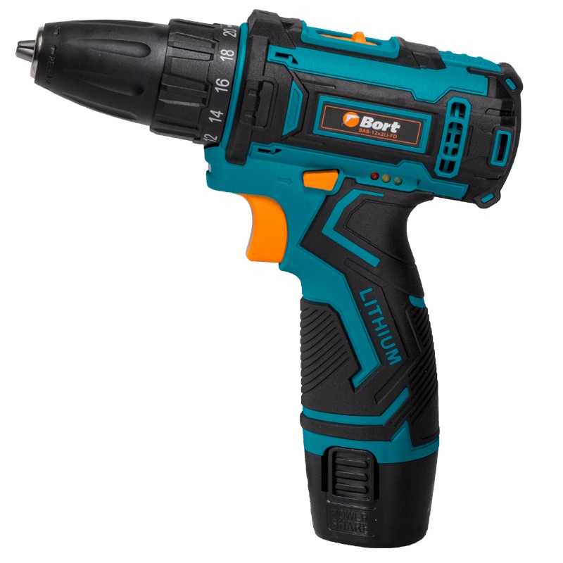 Дрель-шуруповерт аккумуляторная Bort BAB-12x2Li-FD 93413151, 2x1,5 Ah  в Костроме